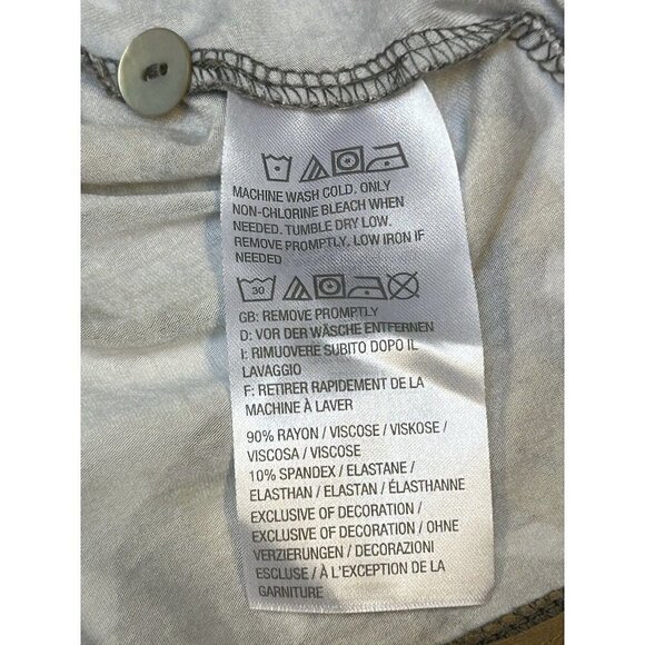 LOGO Lori Goldstein Sz M Fall Colors Print Stretch Jersey Cardigan Top Pockets - Picture 7 of 16